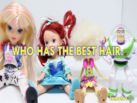WHO HAS THE BEST HAIR Toys MOXIE GIRLZ AVERY PRINCESS ARIEL LORNA LAMB BUZZ LIGHTYEAR BABY Videos, DISNEY , ENCHANTIMA