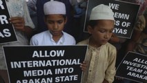 Rohinyás protestan en la India contra el 