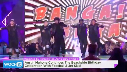 Austin Mahone Continues The Beachside Birthday Celebration With Football & Jet Skis!