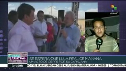 Brasil: Lula culmina recorrido de su caravana en Sao Luis de Maranhao