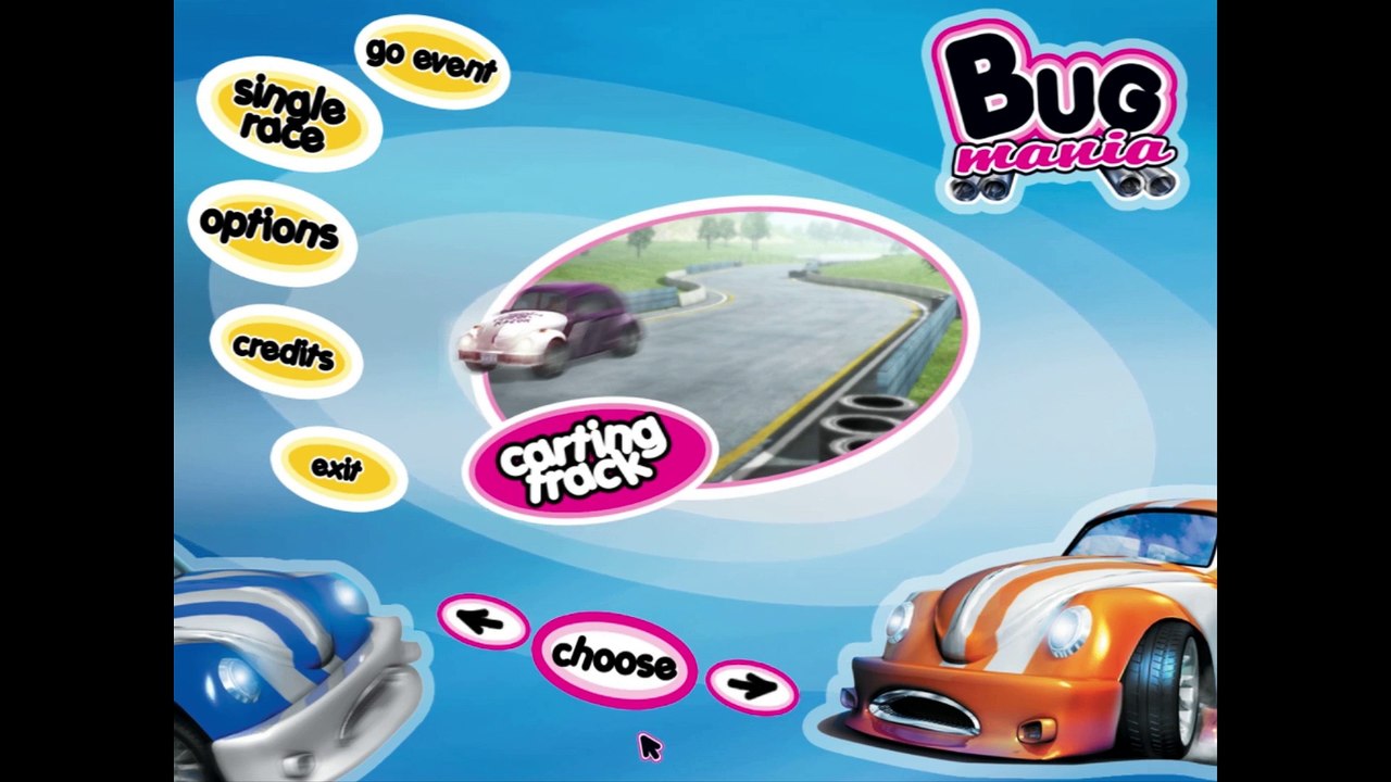 Bug Mania gameplay on Carting track with standard car