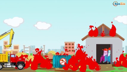 Excavator, Truck, Big Truck and Crane in Truck City | Trucks cartoons for children Part 6