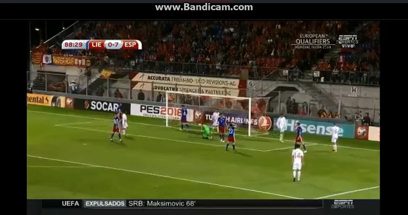 Goal Maximilian Goppel  Liechtenstein 0-8 Spain 05.09.2017