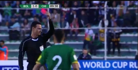 Alejandro Chumacero RED Card - Bolivia 1-0 Chile 05.09.2017