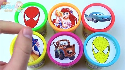 Des voitures argile les couleurs pour Apprendre porc jouer homme araignée empilage jouets Сups doh mcqueen peppa childre