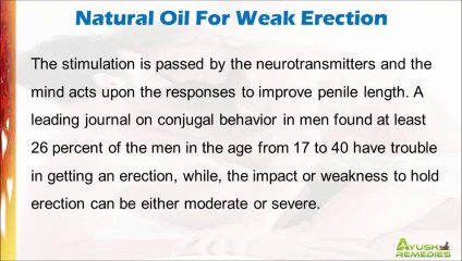 Natural Oil For Weak Erection To Improve Penile Length Safely