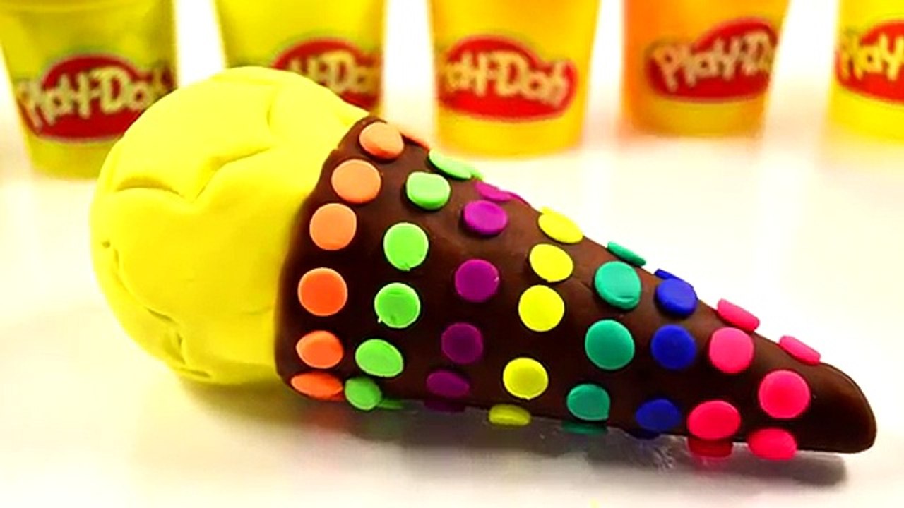 Cône crèmes Créatif pâte amusement amusement Comment de la glace faire faire jouer pâte à modeler à Il gaufre apprendre arc-en-art