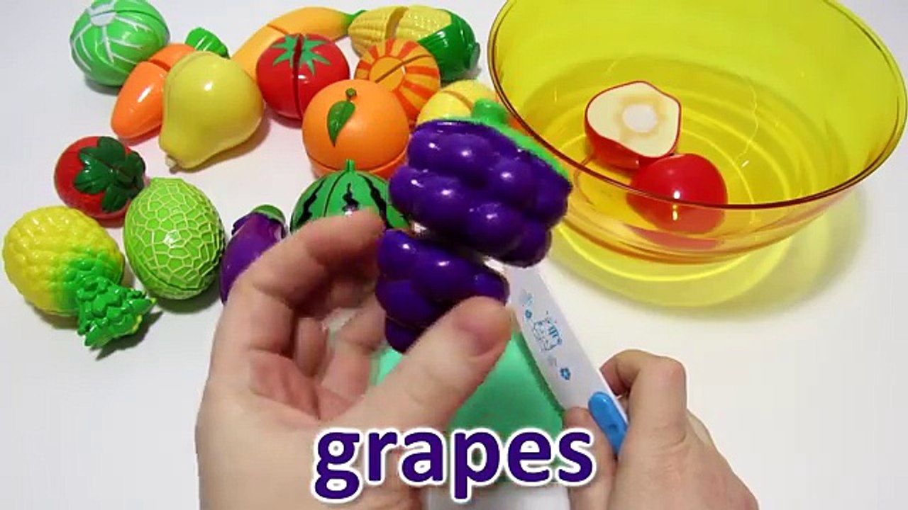 Anglais enfants pour et sur russe Nous enseignons couper les légumes fruits vidéo de formation velcro