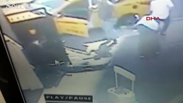 İlkookulda servisçilerin çatışması sonrası güvenlik kamerasında