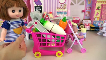 Baby Doll Kitchen and play doh cooking toys play