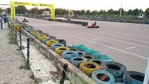 GOKARTING ACTION IN SLOW MOTION