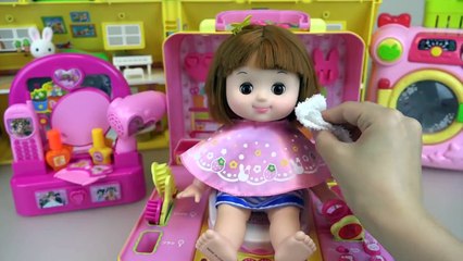 Baby doll color stamp drawer and surprise eggs mart toys play