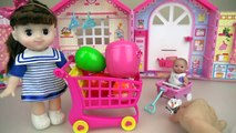 Hello Kitty apple house and baby doll surprise eggs toys play