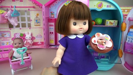 Poli school bus Surprise eggs and Baby doll refrigerator toys play