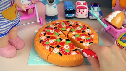 Baby doll and food cutting refrigerator toys play