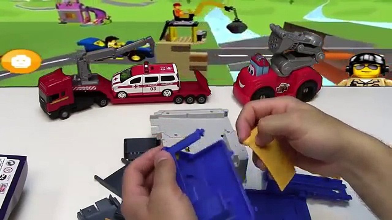 Coche dibujos animados para futurista garaje Niños Policía remodelar vehículos |