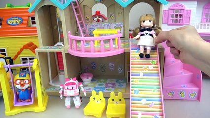 Baby doll and Pororo Robocar Poli baby car toys play