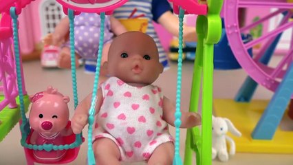 Baby Doll Slide Park Wheel and car toys play