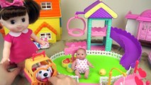 Little Dog house and Baby doll toys play