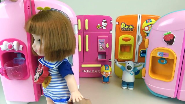 Baby Doll refrigerator and Kinder Joy Surprise eggs toys