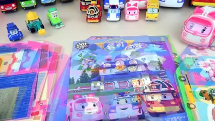 Robocar Poli car toys Helicopter rescue and Tayo bus