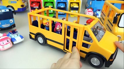 Wheels On The Bus Nursery Rhymes with Robocar Poli Tayo bus car toys