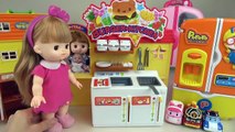Baby doll burger shop kitchen toys with Poli Pororo play