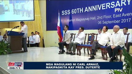 Mga magulang ni Carl Arnaiz, nakipagkita kay Pangulong Duterte