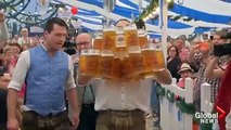 Un Allemand porte 29 chopes de bière sur 40 mètres !