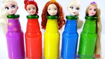 Learn Colors Pepsi Bottles Disney Princess Ariel Rapunzel Belle Finger Family Nursery Rhym