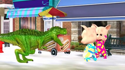 蜘蛛俠恐龍vs恐龍戰鬥| 綠豬豬卡通兒童| 大象恐龍的孩子蜘蛛俠對恐龍的巨人與大猩猩手指家庭| 超級英雄與巨型動物手指家庭