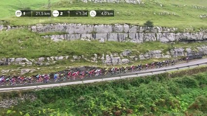 El pelotón inicia el penúltimo ascenso / The peloton takes the penultimate climb - Etapa 17 / Stage 17 - La Vuelta 2017
