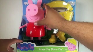 Día muñeca cerdo lluvioso Peppa 9 unboxing