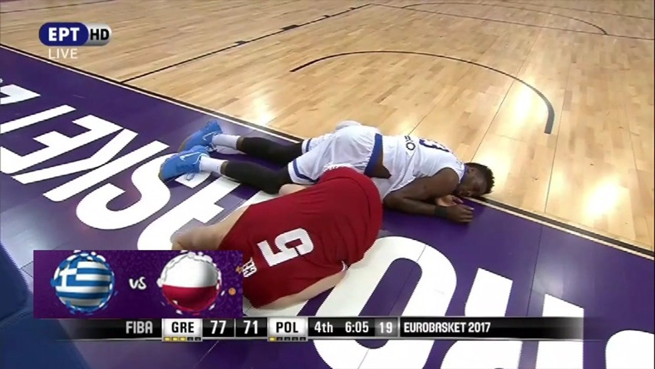 Η επιβλητική τάπα και ο τραυματισμός στον αυχένα του Θανάση Αντετοκούνμπο - 06.09.2017