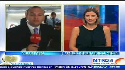 NTN24 acompaña al papa Francisco en su vuelo hacia Colombia