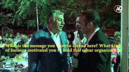 Mayor of Sarıyer Province of Istanbul Sukru Genc is at the Ramadan mail in a church garden