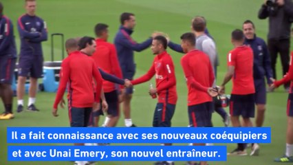 Foot - PSG : Premier entrainement du duo Neymar - Mbappé