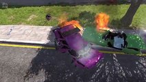 Chaîne accidents écrasements conduire géant grande grand de de rouleau remorqueur contre guerre beamng