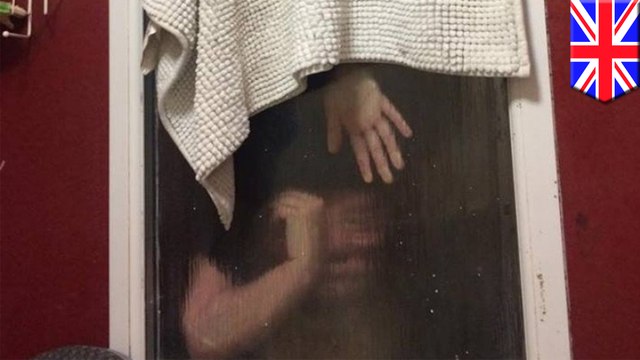 Tinderella ends up stuck in window while trying to grab her own poop