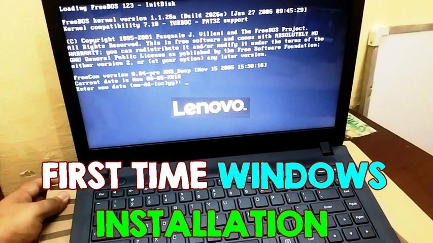 Install Windows on Lenovo FreeDos NO OS Laptops, BIOS Setup (First Time  Installation) Ideapad 100 - video Dailymotion