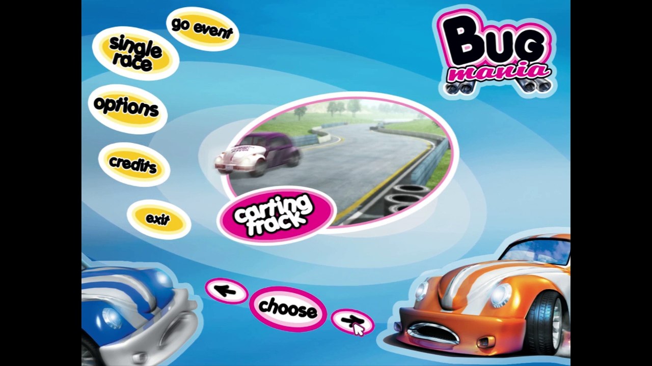 Bug Mania gameplay on Carting track with sand-bug car