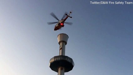 بالفيديو والصور.. توقف على لعبة هوائية على ارتفاع 170 قدماً.. وهذا رد فعل من بداخلها!