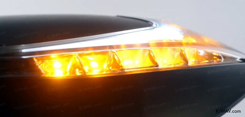 Two-tone LED fairing mount mirrors Lucifer black for sportsbike | KiWAV