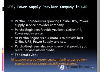 Online UPS, Power supply service provider company
