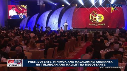 Download Video: Pangulong Duterte, hinimok ang malalaking kumpanya na tulungan ang maliliit na negosyante