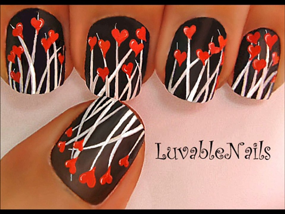 Valentines Day Heart Nail Art Tutorial - Valentines Day Nails for Valentines Day Nail Art Valentines Day nail designs 4