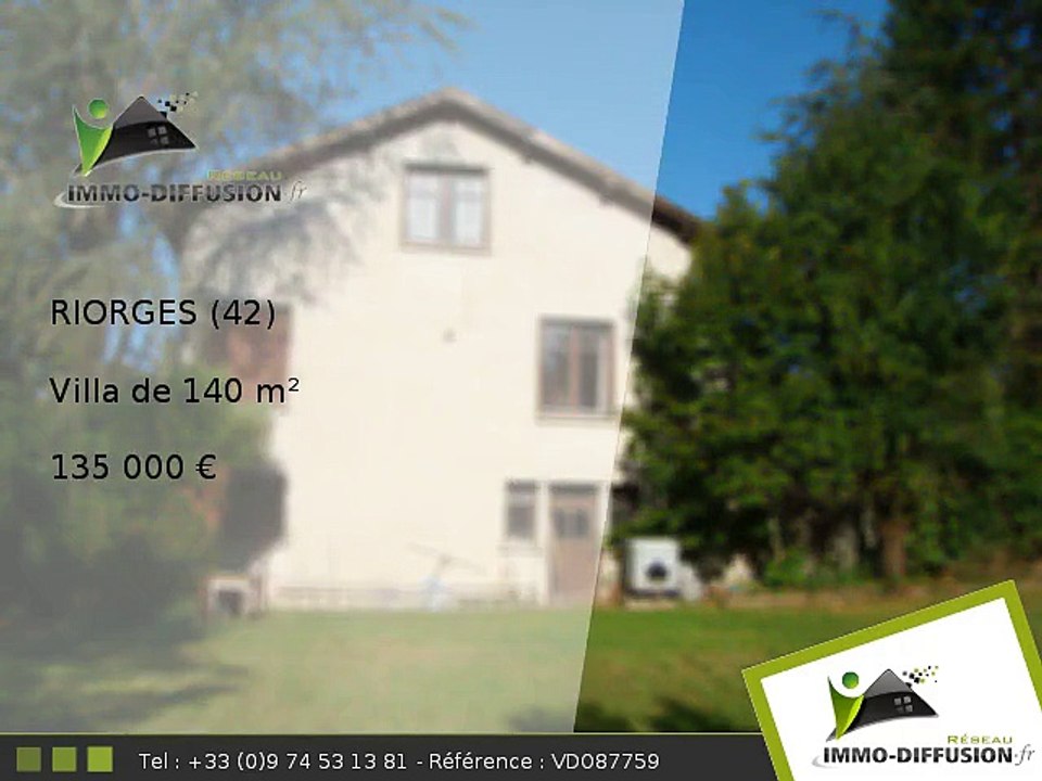 Villa A vendre Riorges 140m2 - 135 000 Euros