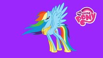 My Little Pony Transforms - Princess Rainbow Dash Baby Teen Alicorn - MLP Coloring Videos