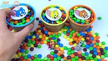 Ice Cream Talking Tom and Friends Toys Surprise Cups Candy Stacking Skittles M&Ms Rainbow