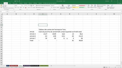 Excel Vidéo 2 : Mise en forme de tableaux